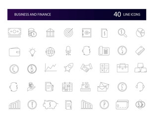 Line icons set. Business and FInance pack. Vector illustration