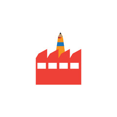 Fototapeta premium Pencil Factory Logo Icon Design