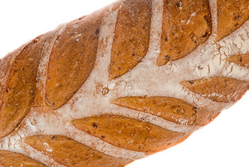 brown bread on a white background