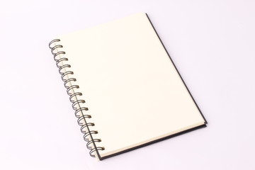 blank notebook isolated on white