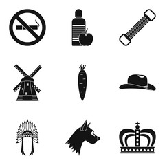 Hostler icons set, simple style