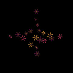 Feminine Floral Pattern with Simple Small Flowers for Greeting Card or Poster. Naive Daisy Flowers in Primitive Style. Vector Background for Spring or Summer Design.