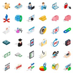 Mandatory icons set, isometric style
