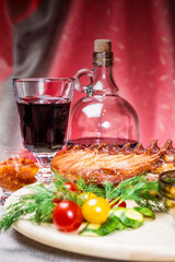Smoked ribs with spices and vegetables