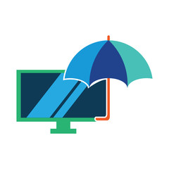 Umbrella Tv Logo Icon Design