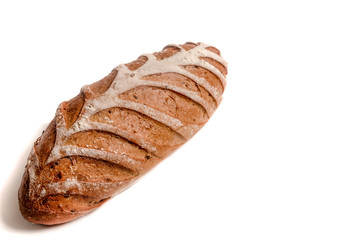 brown bread on a white background