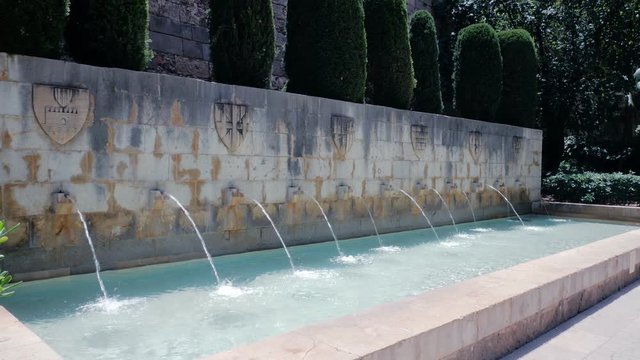 Fountain in the park of Catedral de Santa Maria Palma de Mallorca