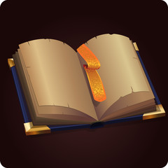Open magic book  icon game element vector