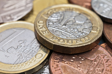 British pounds coins