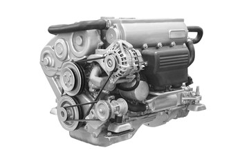 The image of an engine under the white background - obrazy, fototapety, plakaty