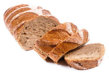 brown bread on a white background