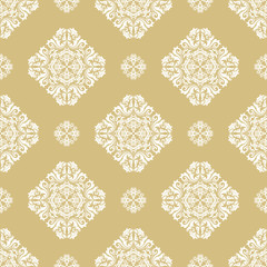 Orient vector classic white pattern. Seamless abstract background with vintage elements. Orient background