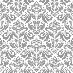 Orient vector classic silver pattern. Seamless abstract background with vintage elements. Orient background