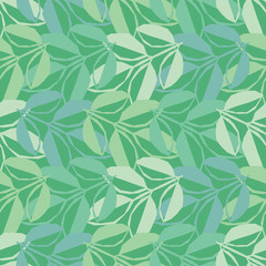 Seamless background with decorative leaves. Pattern with plants. Textile rapport.