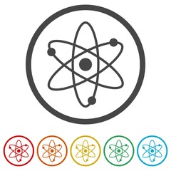 Atom icon, 6 Colors Included