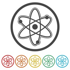 Atom icon, 6 Colors Included