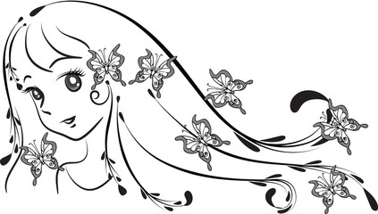 beauty with butter and waving hair