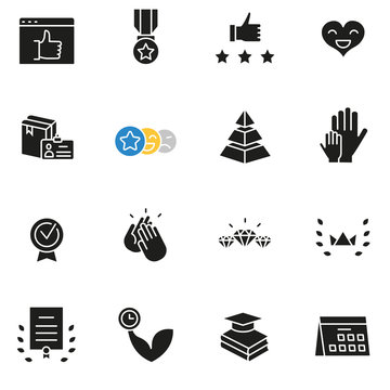 Vector set of icons related to customer relationship management, feedback, review and assessment - part 1