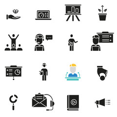 Vector set of icons related to business management, strategy, tactics, career progress and consultation - part 2