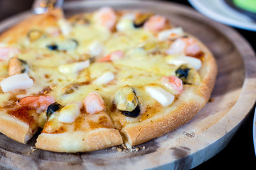 Home made pizza with fresh tomatoes