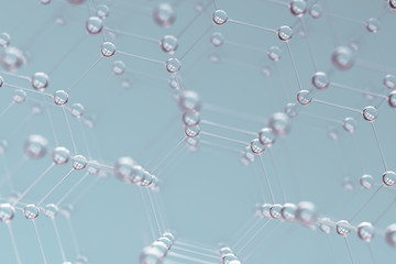 Abstract 3D Rendering of Structure with Spheres，molecule model，science wit background.