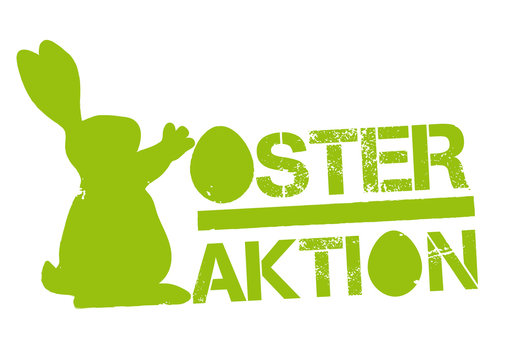 Osteraktion grüner Vintage Stempel mit Osterhase Vektor Illustration