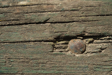 Old wooden board with knot close up