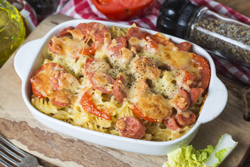 Italy sausages with smoked sausages and cheeses