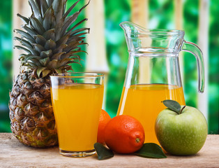 various fruits and juice