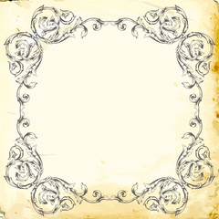 Vector baroque of vintage elements for design. 