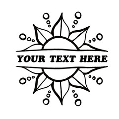 decorative vector double-sided flower border your text here