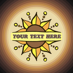 decorative vector linear double border flower sunflower