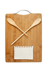stylized clock - cutting board and wooden spoons