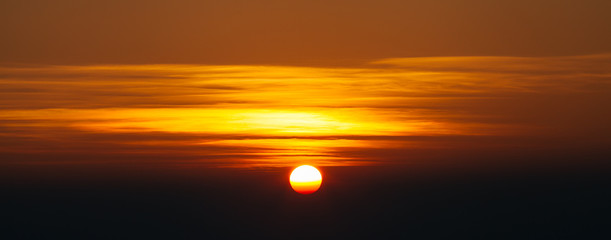 Sunrise in the morning and orange sky