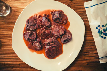Bowl of traditional food dish of North Italy