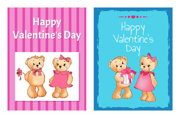 I Love You and Me Teddy Bears Vector