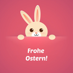 Osterhase mit Schriftzug in pink