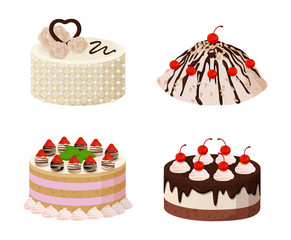 Sweet Bakery Collection Poster Vector Illustration