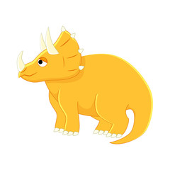 Cute cartoon triceratops. Vector illustration of dinosaur