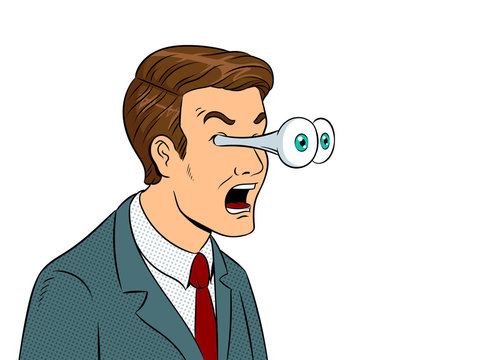 Businessman with popping eyes pop art vector