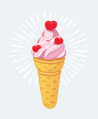 Special Valentine's day card. Ice cream 