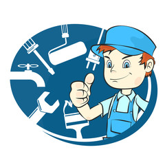 Repairman with tools