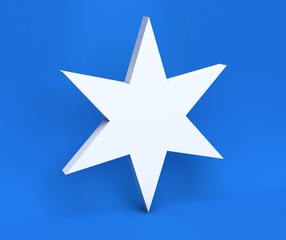 Obraz premium 3d white Christmas snowflake isolated on blue background