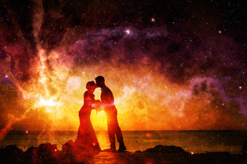 High definition star field, colorful night sky space. Nebula and galaxies in space. Astronomy...