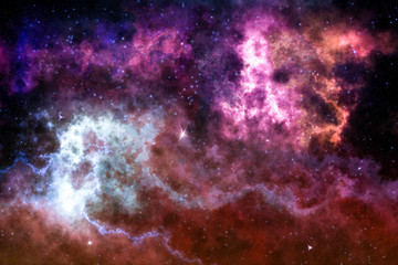High definition star field, colorful night sky space. Nebula and galaxies in space. Astronomy...