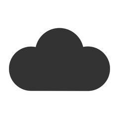 Virtual cloud icon. Flat vector illustration in black on white background.