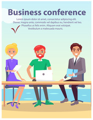 Naklejka premium Business Conference at Seaside Vector Illustration