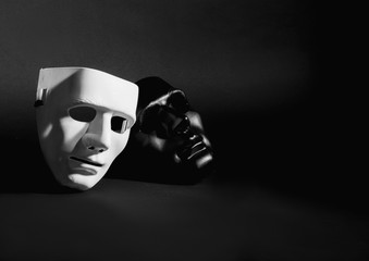 theatrical black and white mask