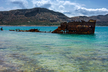 Wrak statku, wyspa Gramvousa, Kreta, Grecja © Agnieszka