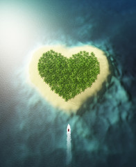 vertical heart shaped island